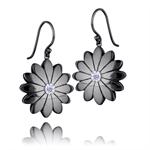 SunFlower black oxidized silver earrings by Izabel Camille